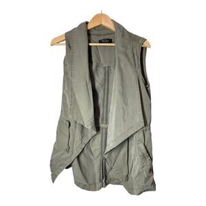 Trixxi Olive Green Tencel Open Vest Safari Capsule Womens Medium